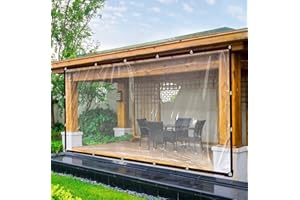 Curfakul Transparent Tarp, 6x10 FT - Clear Heavy Duty Waterproof Tarps, Greenhouse Plastic Sheeting - Large/Small Outdoor Cover for Camping Patios Enclosures Chicken Coops Gardens Plastic Tarpaulins