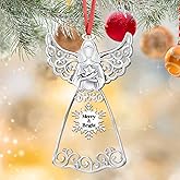 Christmas Angel Ornaments 2025 for Christmas Tree Decorations,Christmas Angel Decorating Hanging Ornament for Holiday Decorative Annual Keepsake Gift (Metal,Silver)