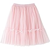 Jastore Girls High Waist Tulle Skirts A-line Mesh Skirt Midi Tutu Skirts Dress for Toddler Girl