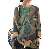 CRAZY GRID Women Knitt Pullover Sweaters Winter Patterned Oversized Long Sleeve Graphic Print Jumper Tops