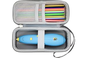 Inscool Case Compatible with MOST 3D Printer Pens for Kids, 3D Pen Accessories Printing Filament Refill Pack and USB Cable | Protective Case fit for 3D Printing Pen (Case only-Gray)