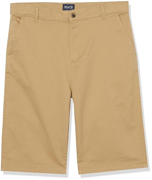 The Children's Place boys Stretch Chino Shorts, FLAX, 14
