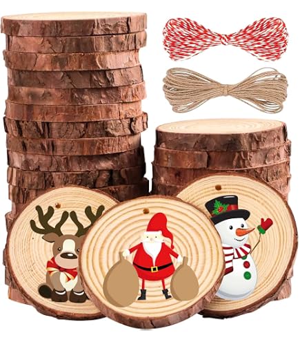 120 Rondelles En Bois De Pin Naturel - Diamètres 1 à 4 Cm, Surface Lisse, Pour Bricolage, Décoration Noël, Artisanat - 13