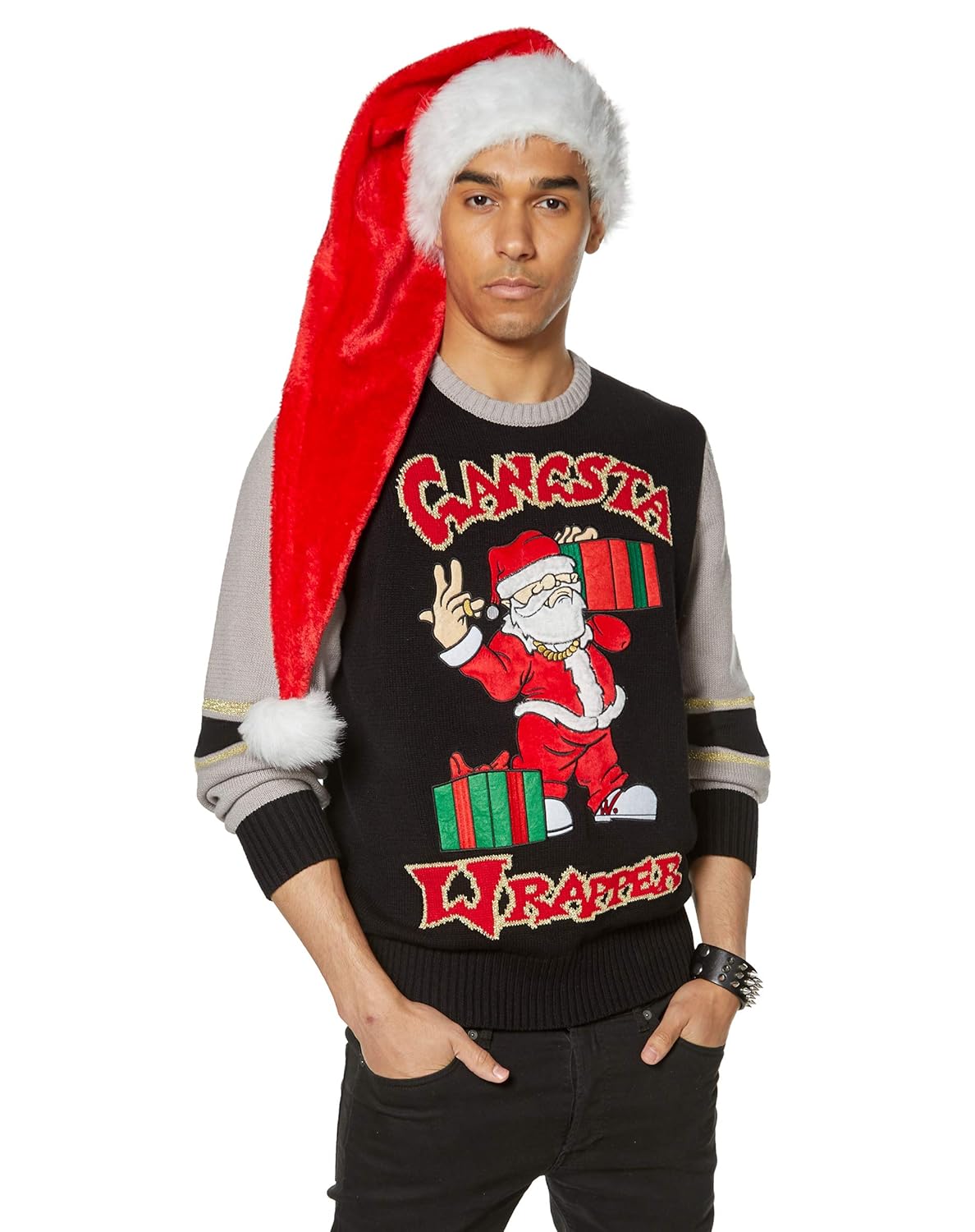 Santa Gangsta Wrapper Ugly Christmas 