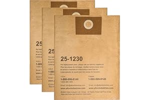 Stanley 25-1230 4-5 Gallon Disposable Filter Bag 1-1/4" for Wet/Dry Vacuum SL18130P SL18133 SL18129, 3 Pack