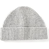 Villand 100% Cashmere Ribbed Cuffed Hat for Men, Ultra-Soft Men's Pure Cashmere Winter Ski Beanie