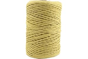 IMROPE 3mm x 1000 Feet Yellow Jute Rope, Twine for Gardening Tomato Climbing Plant Tie Floristry Crafts Gift Wrapping Packing