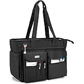LoDrid Nurse Tote Bag with Bottom Padded Pad, Nurse Bags and Totes for Work, with Separated Storage Laptop Layer (up to 15.6 
