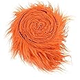 Lusofie 1Pc Faux Fur Fabric Orange Fur Precut Strips 4 x 60inch Fur Fabric Fluffy Fuzz Fake Craft Fur for Costume DIY Gnomes Beard Santa Claus Hair Dwarf Cosplay Christmas Decoration