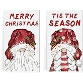 Christmas Kitchen Towels Gnome 18 x 26 Inch Set of 2 Dish Towels Hand Towels for Winter Holiday Home Indoor Bathroom Party Dining Decor Gifts
