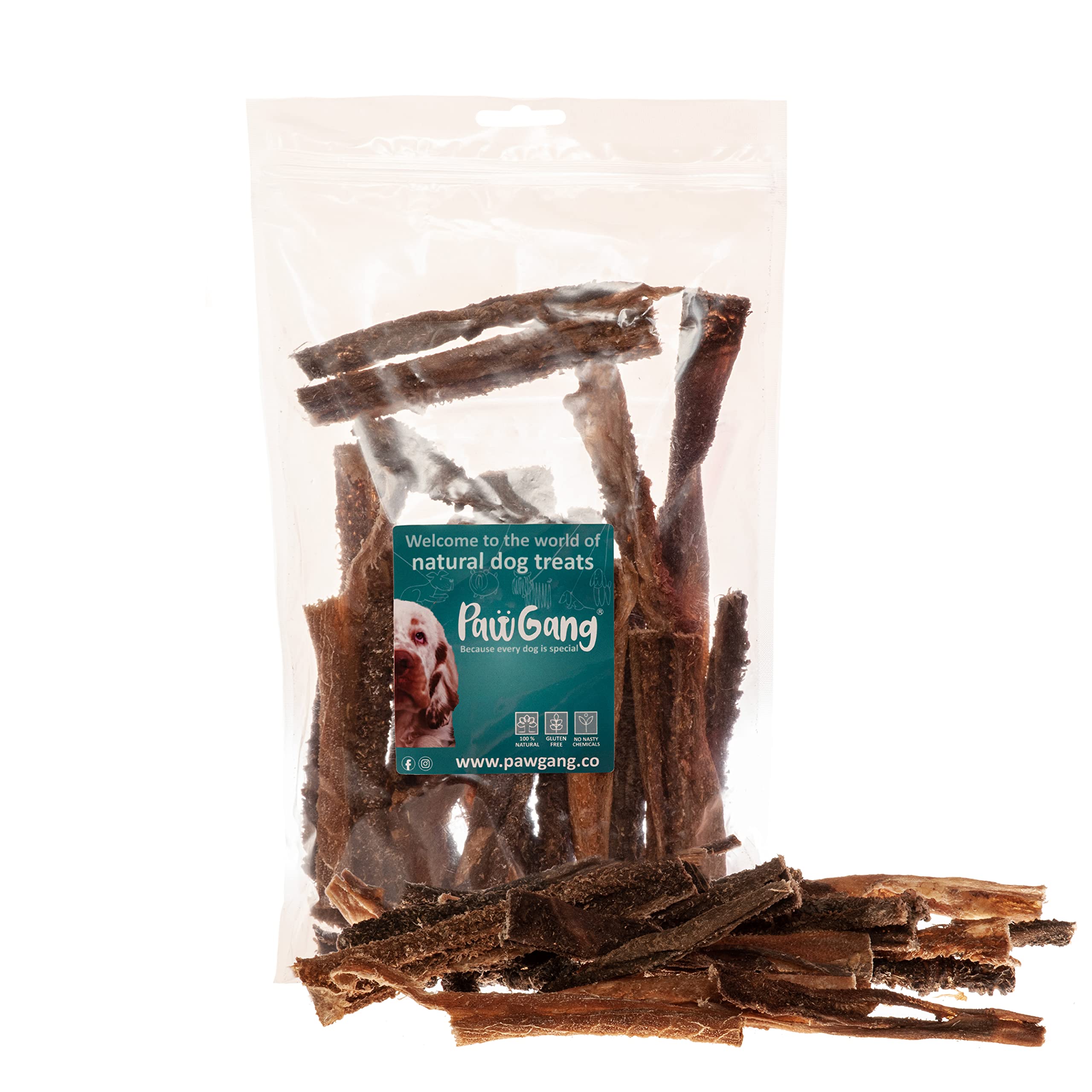 PawGang - Lamb Tripe Rumen Gullet 200g - 100% Natural Treats for Dogs Puppies Young Adult Old Small Large Dog - Air Dried Chews Snacks - Healthy Hypoallergenic - Low Fat Grain Free BARF Raw