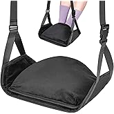 Babenest Airplane Foot Hammock, Foldable Leg Rest Support with Adjustable Strap & Privacy Cover, Thickened Bottom for Feet Warmth, Portable Flight Footrest Holder for Air Travel, Office & Car (Cover)