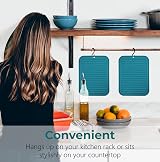 Linda's Essentials Silicone Trivets 2 Pack 30x23cm Teal Heat Resistant view 5