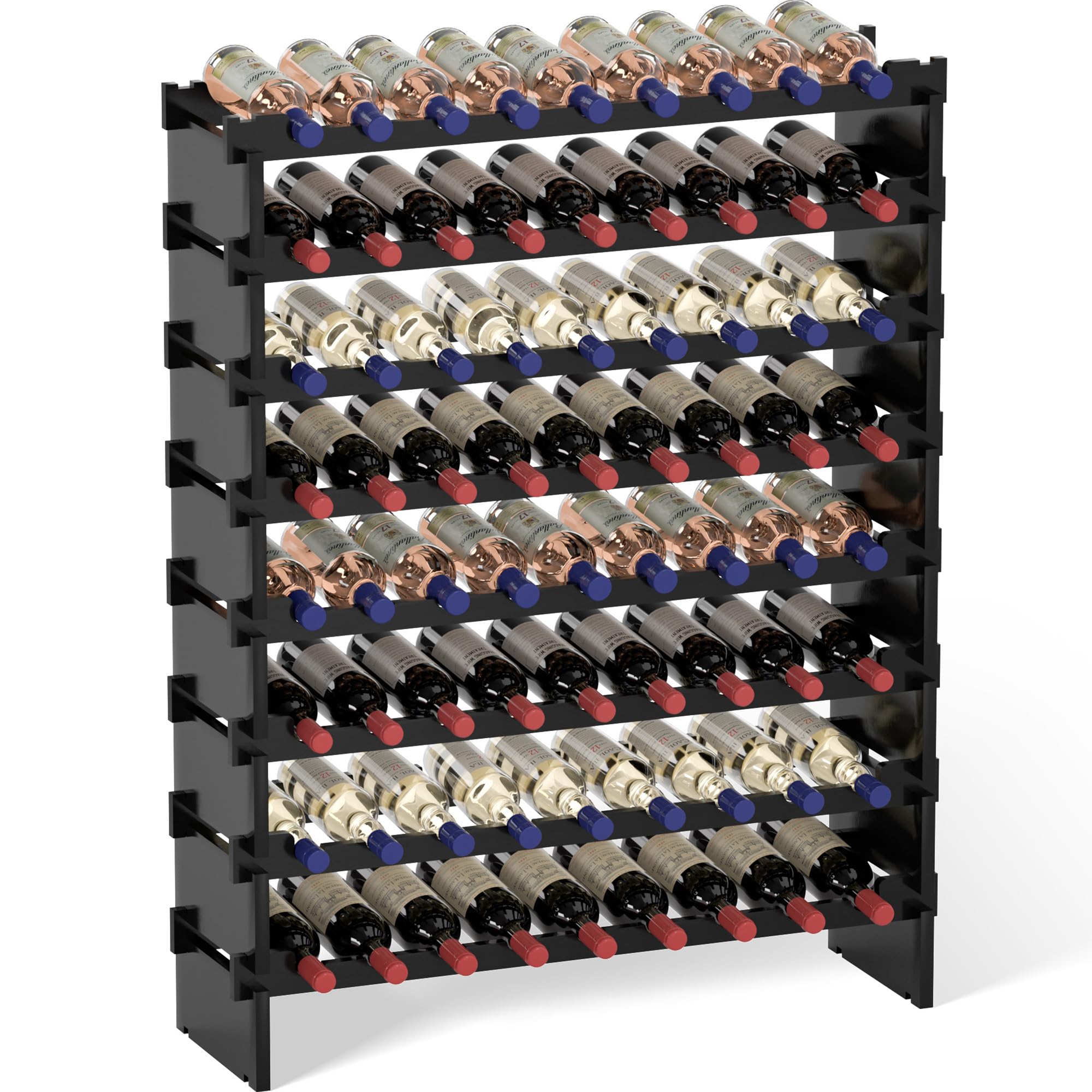 Domax Wine Rack Freestanding Floor - 8 Tiers Wine Bottle Holder 72 ...