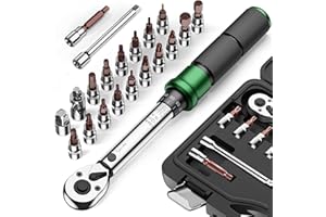 SS SHOVAN Torque Wrench 1/4 Inch Drive Click 2-24 Nm, 21 Pcs Dual-Direction 72 Teeth Ratchet Torque Wrench Set, ±3% High Precision Bike Torque Wrench with Socket Bits, Professional Tool Kit for MTB
