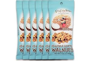 CRAZYGONUTS Crazy Go Nuts Walnuts Coconut - Glazed Walnuts, Healthy Snacks, Vegan, Gluten Free, Superfood - Natural, Non-GMO, ALA, Omega 3 Fatty Acids, Good Fats, and Antioxidants - 1.25 Oz, 6-Pack