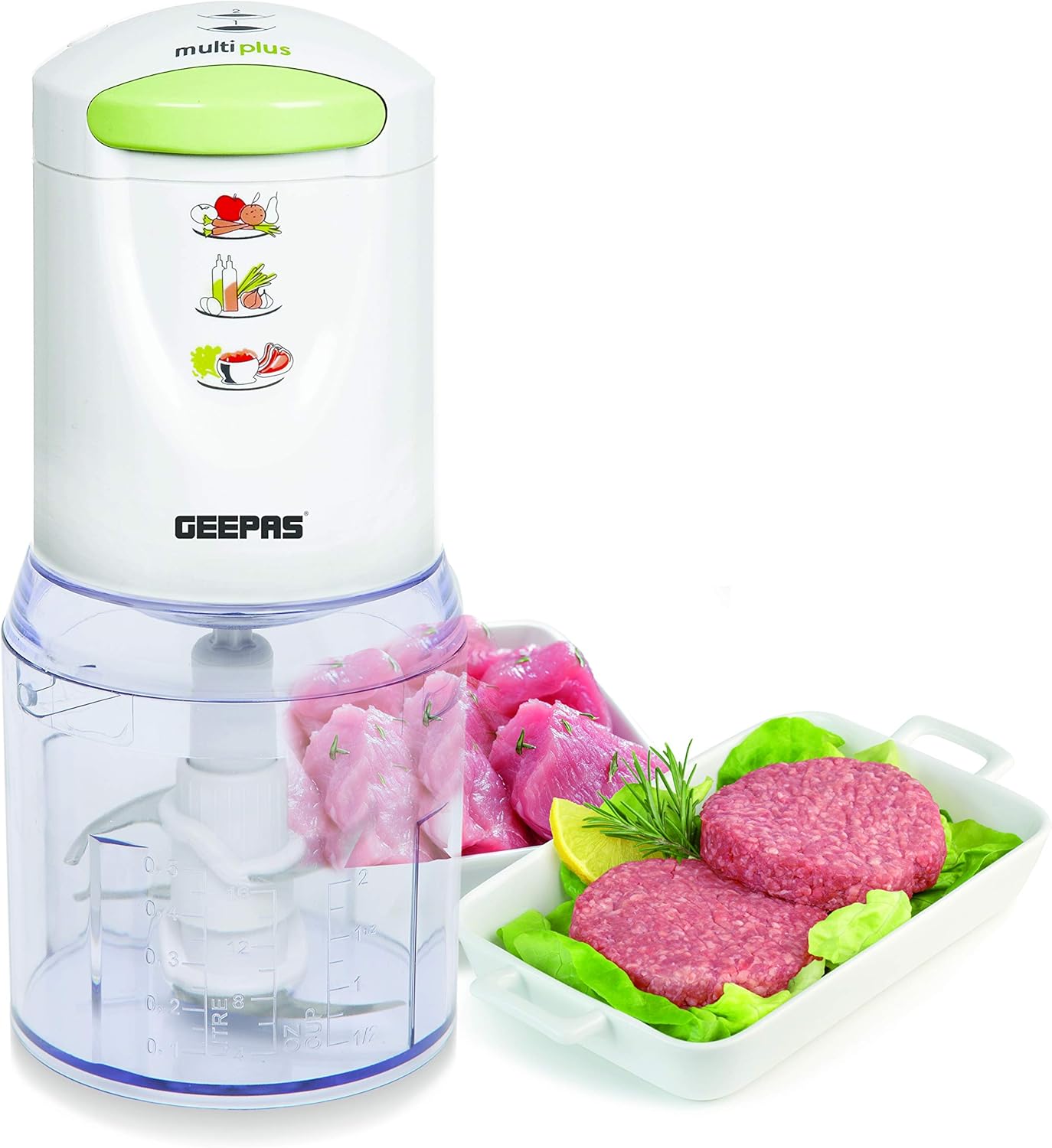 Geepas 400W Mini Food Processor 500ml Food Chopper, 4 BiLevel Stainless Steel Double Blades