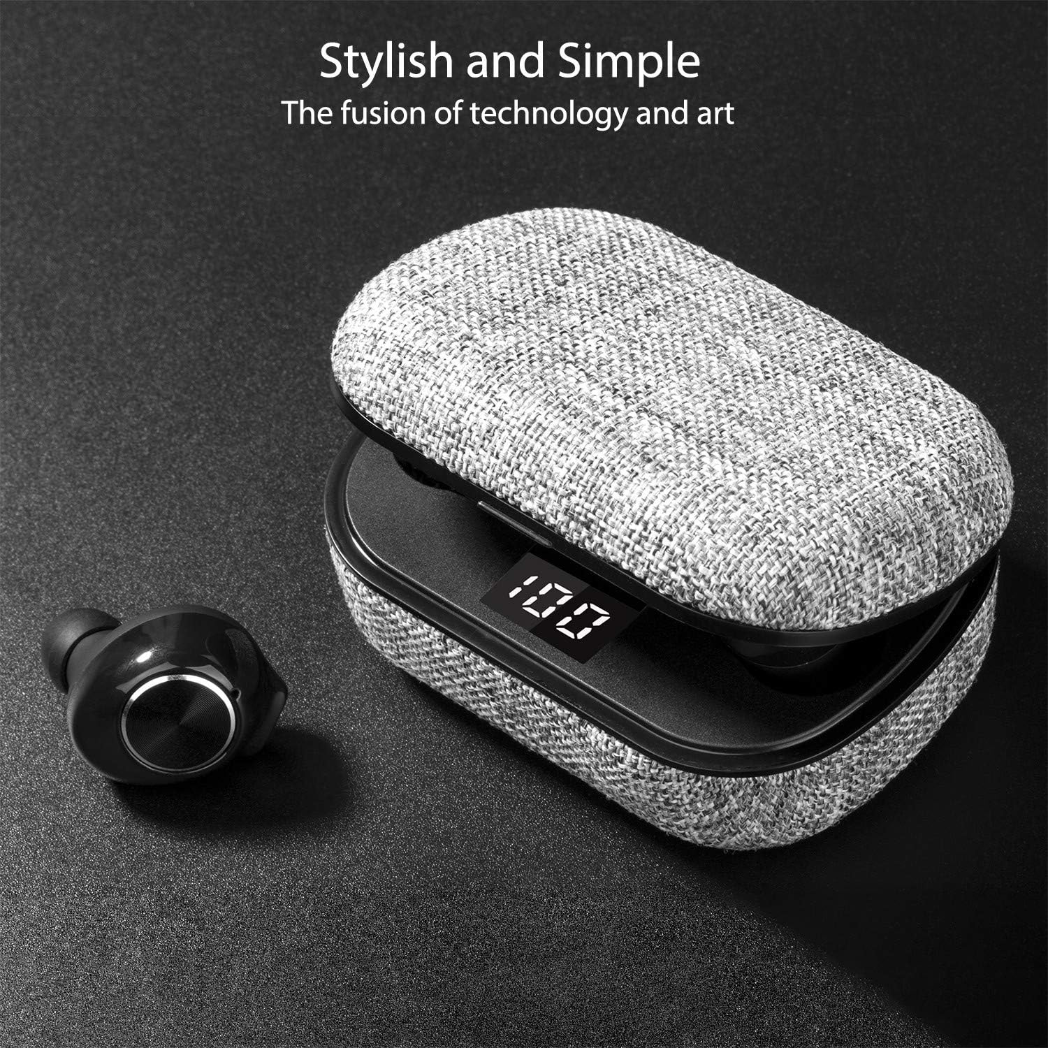 Wireless Earbuds, WinCret in-Ear Bluetooth Headphones w/Microphone, 40Hrs w/USB-C Charging Case/Twin & Mono Mode, IPX5 Waterproof Cordless Earphones for Android: Home Audio & Theater