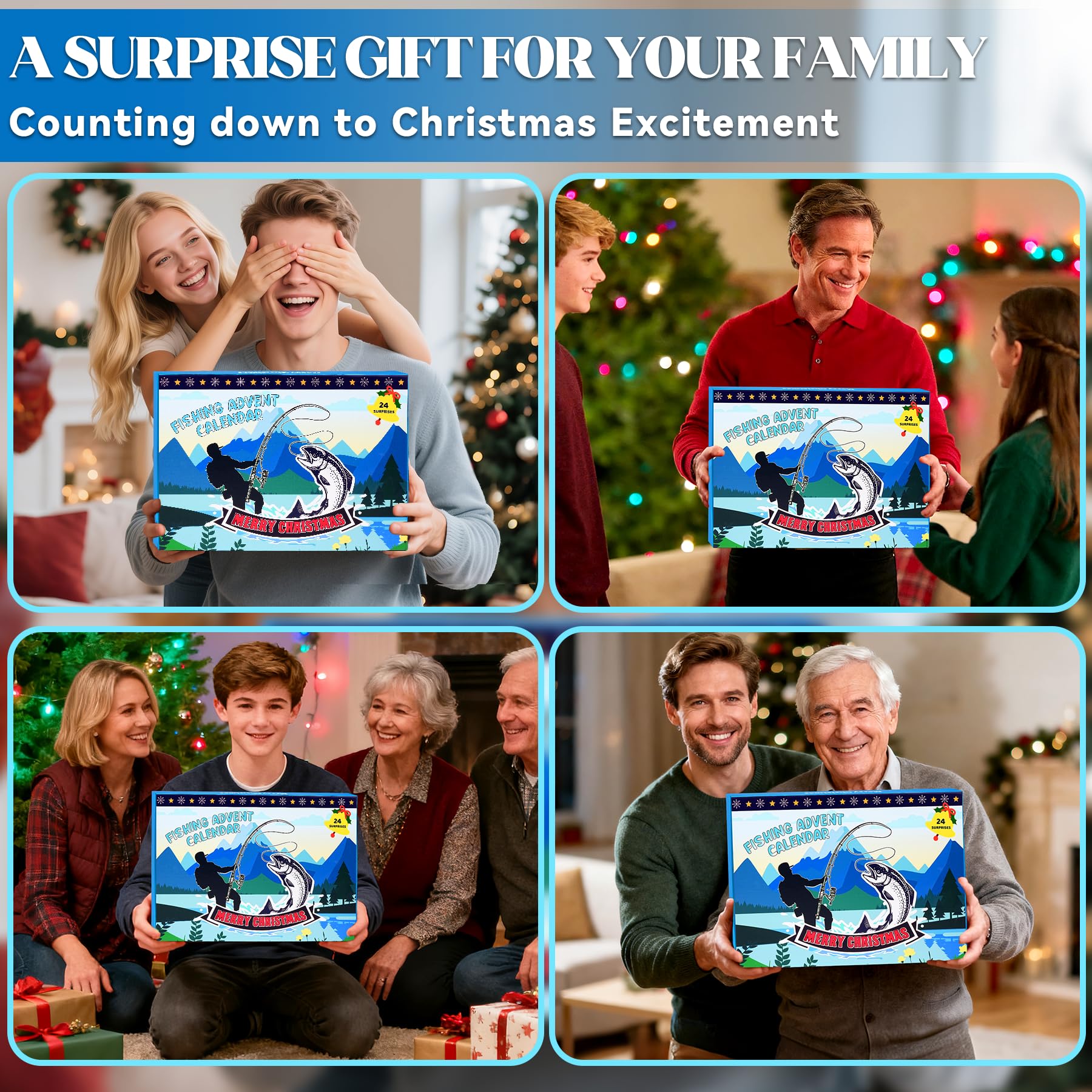 LUMYCE Fishing Advent Calendar 2025: Mens Advent Calendar 2025 Christmas Calendar for Men - Advent Calendar Tools for Dad Brother Ancle Husband 24 Fishing Gear & Accessories Gifts for Fishing Lovers