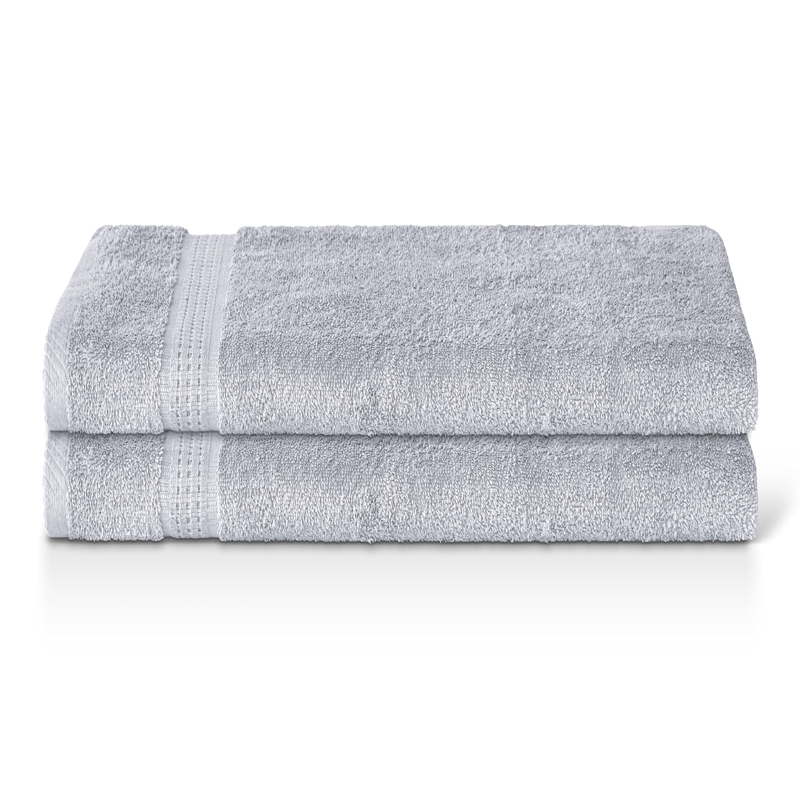 Panzy 100% COTTON 500 GSM ABSORBENT TOWEL SET, QUALITY RINGSPUN 70X140 CM BATH TOWELS & 50X100 HAND TOWEL (2 Hand Towels, Silver)