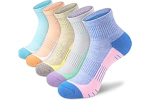 cuangya Ankle Socks Women Athletic Running Socks Hiking Cushioned 5-Pairs