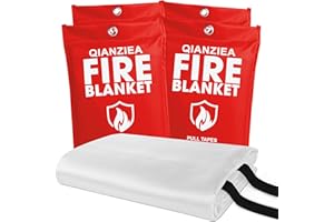 QIANZIEA Fire Blanket,4 Pack,40"x40" Fire Blankets Emergency for Home and Kitchen