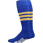 MadSportsStuff Dugout 3-Stripe Softball Socks, Long Over the Calf Team Socks for Girls, Boys, Women & Men