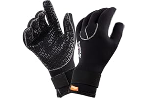 SARHLIO Water Gloves 5mm Neoprene Warmer Wetsuit Winter Gloves with Adjustable Wrist Strap for Ice Canoeing Ocean Swimming Kayaking Spearfishing Skiing