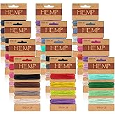 48 Colors Thread Cord for Jewelry Making, Multi-Color Flax String Cord, Natural Twine Cord Rope String for Handmade Bracelets Keychains Craft Making Accessories, 1 mm, 240 Yards in Total (Colorful)