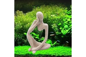 Oooct Sandstone Thinker Statue Fish Tank Decor Small Fish Aquarium Decorations Fish Tank Abstract Aesthetic Decorative Ornaments