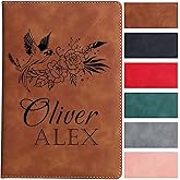 Auchic Personalized Name Leather Journal Notebook, Custom Notebook for Women, Personalized Journal, 200 Pages, Mother’s Gift, Xmas Gift for Parents, Birthday Gift, Bridesmaid Gift (Brown)