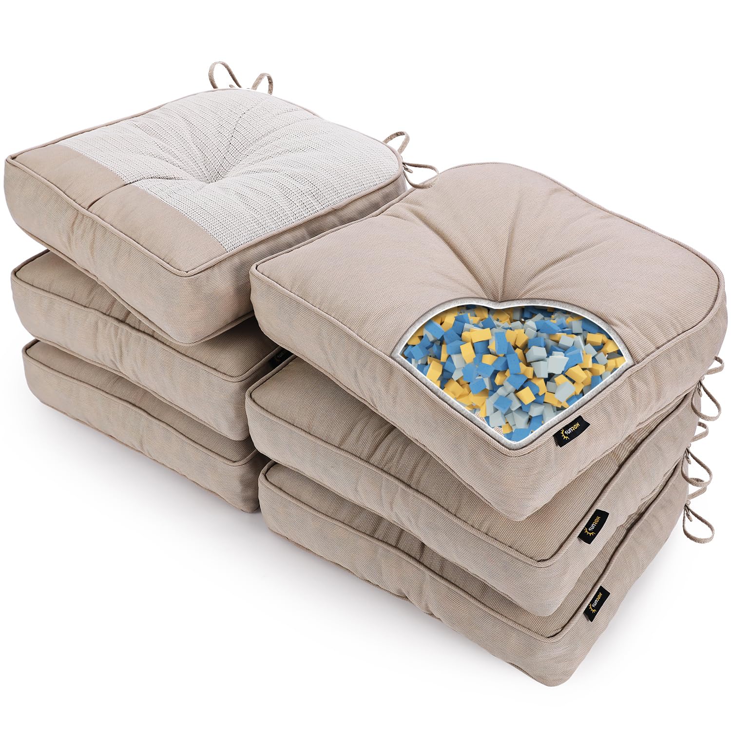 Cuscino Per Panca Sunrox LokGrip In Memory Foam, Antiscivolo E Impermeabile, 91x35x10 Cm, Castagna Mélange - Per Interni/Esterni - 2