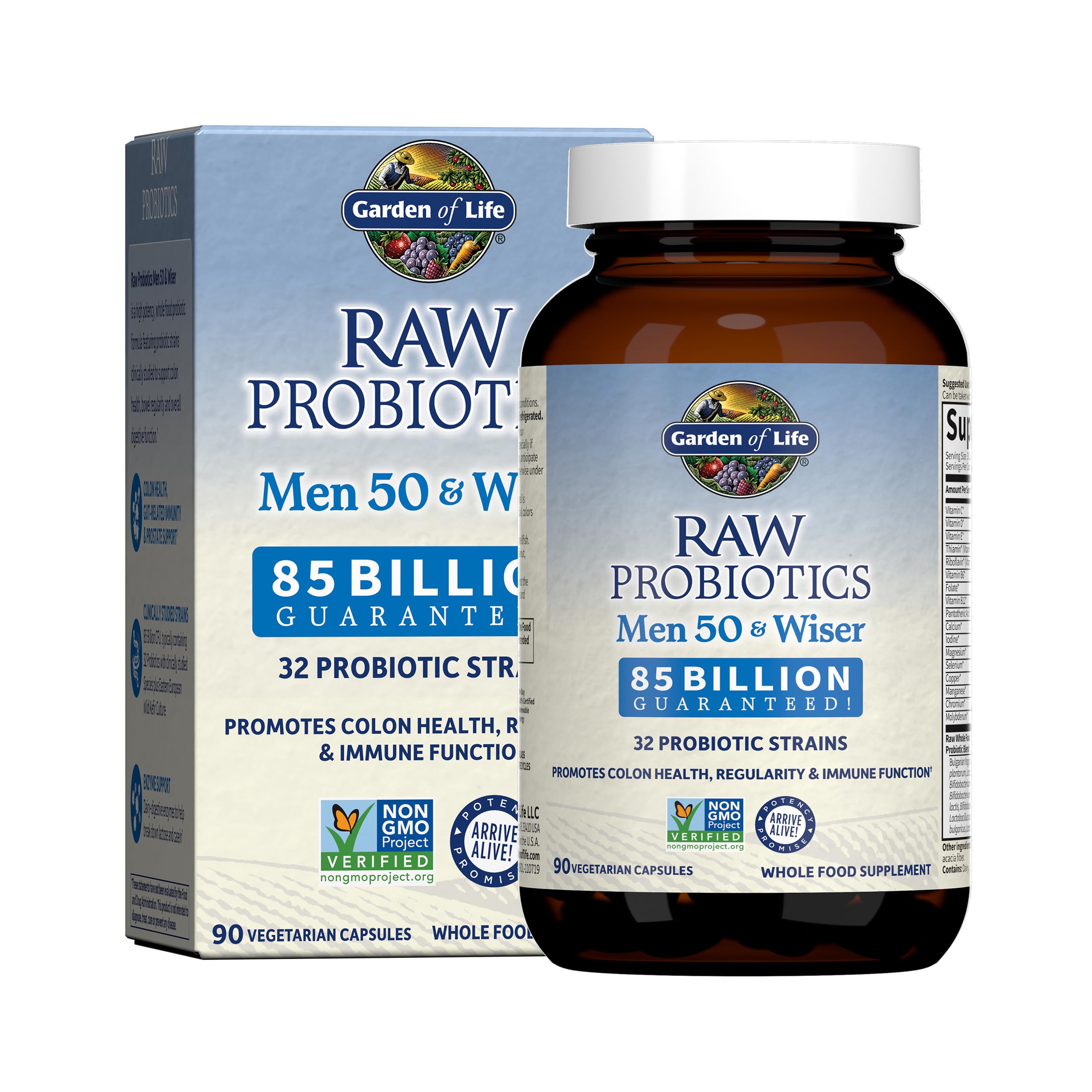 Raw Probiotics for Men 50 and Wiser 90 Capsules