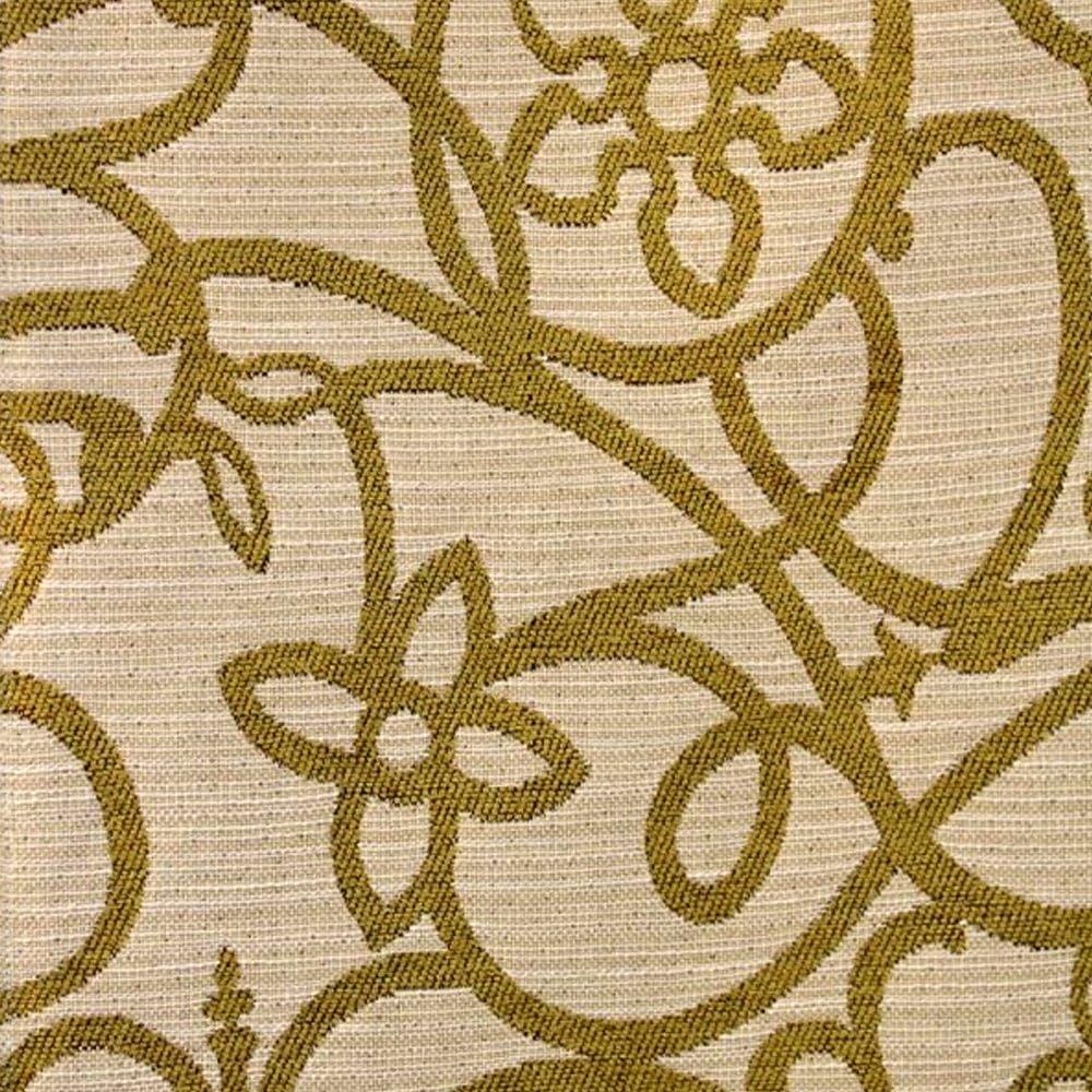 Precious Olive Upholstery Fabric by The Yard, Chenille, Botanical Design, Floral, Lattice, Scrollwork, Traditional, Transitional, Green, Lime, Ivory, Cream, Neutral