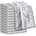 AIDEA Multipurpose Wire Dishwashing Rag for Wet and Dry, 12PK, Dual Sided, Washable Dish Rags, Cleaning Pads Steel Scrubber Non Scratch Wire Dishcloths for Cookware, Sinks, Dishes, Stove Tops, 7"×8"
