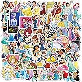 YUYIYULE 50Pcs Disney Princess Collection Stickers Aesthetic Waterproof Stickers Luggage Skateboard Water Bottle Stickers Decal Bicycle Bumper Snowboard Decorate Gift.
