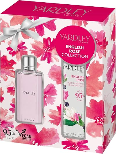 Yardley London English Rose EDT & Body Spray Set Gift For Her Christmas Birthday