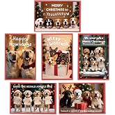 Spercy 24 Pack Dog Christmas Cards with Envelopes and Stickers, Cute Christmas Cards Set with Dogs for Family Friends Coworkers, 6 Designs Boxed Xmas Card with Printed Message Inside
