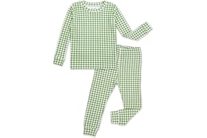 moimoln Plaid Check Soft Cotton Modal 6M-8Y Baby Toddler Long-Sleeve Snug-Fit Pajama Sleepwear Daily