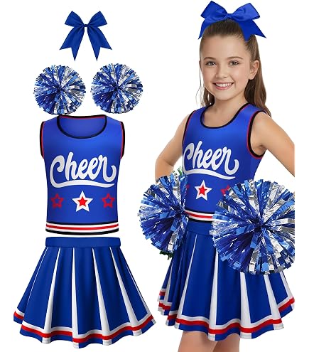 thumbnail image 2 of California Costumes Patriotic Cheerleader Costume For Girls – Child Size, Halloween 00411 2 of 5