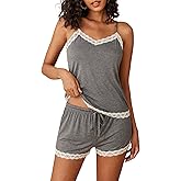 Avidlove Women Cami Pajama Set Modal Sleepwear Lace Trim Short PJ Set with Shorts