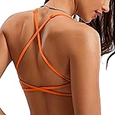VANTONIA Womens Butterluxe Sports Bras Strappy Criss-Cross Back Twist Front Sports Bra Backless Workout Bra-Lily Bra