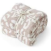 Snuggle Sac Leopard Microfiber Blanket, Queen Size Beige, 90x90 inches, Reversible Cheetah Pattern, Warm, Soft, Cozy