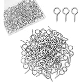 Eye Screws, 100Pcs 1 inches Screw Eyes Hooks, 304 Heavy Duty Screw Hooks, Self Tapping Eye Bolts, Indoor & Outdoor for Hanging Artwork
