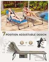 KingCamp Sun Lounger Five-Position Adjustable Backrest Garden Lounger view 4