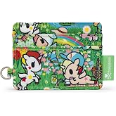 JuJuBe Tokidoki Card Holder Wallet, Slim Front Pocket Credit Card Case with 4 Card Slots, Cash/Receipt Insert Pocket, D-Ring Attachment for Lanyard/Keys, Machine Washable