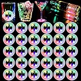 LED Coaster, 30 Pack Colorful Light Up Coasters for Drinks, Led Bottles Light Sticker LED Coaster Lights for Liquor Bottles,Club,Party,Wedding,Bar Decor(Colorful)