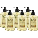 A LA MAISON French Liquid Hand Soap, Almond - Natural Hand Wash Made with Essential Oils - Biodegradable, Plant-Based, Vegan, Cruelty-Free, Alcohol &amp; Paraben Free (16.9 oz, 6 Pack)