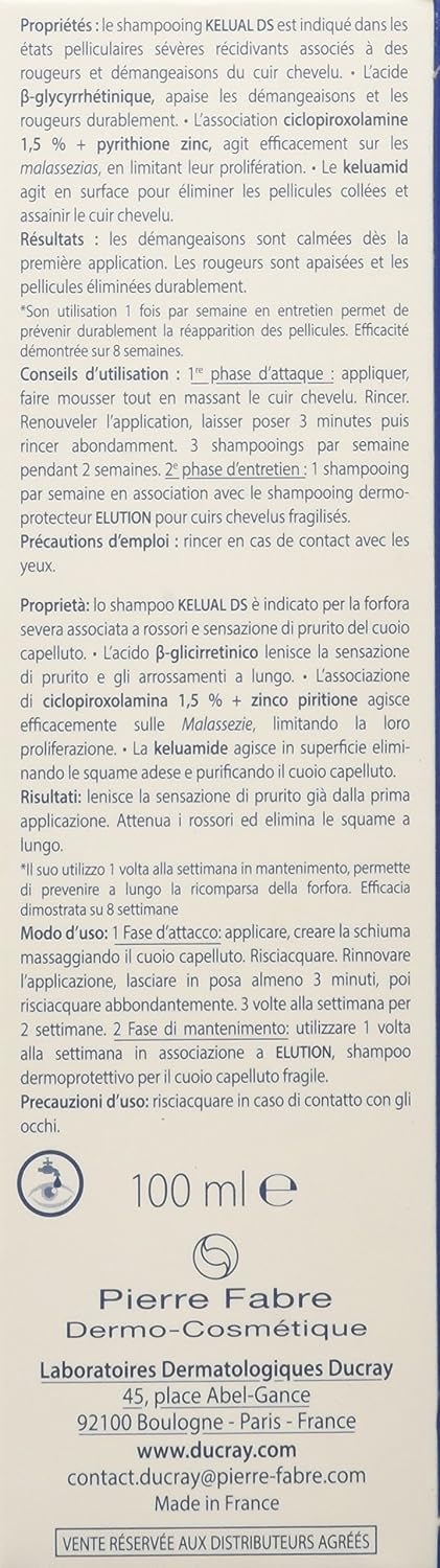 Pierre Fabre Ducray Kelual DS Anti-Reappearance Dandruff Treatment Shampoo, 100 ml, 100 ml (Pack of 1) - Image 3