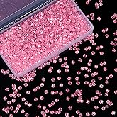 Laopottbeads 1100PCS 4mm Bicone Crystal Glass Beads for Jewelry Making, Sparkling Mini Beads for Suncatchers, DIY Bracelets & Craft Projects (Light Rose Red)
